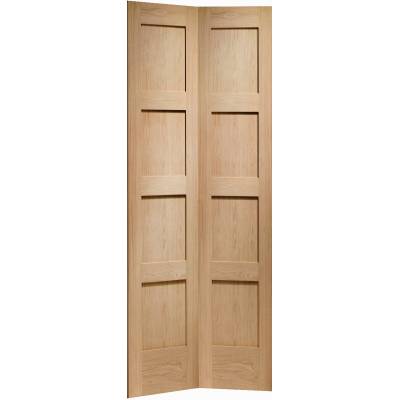 Oak Shaker Internal Bi-fold Bifold Door Wooden Timber Interi...